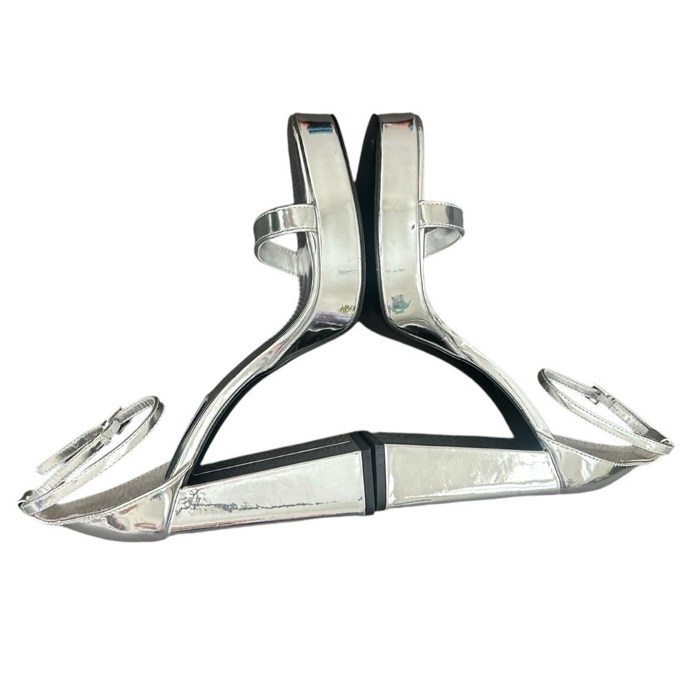NEW Steve Madden Veronika Silver Strappy Block Platform Heels - Size 9 - Picture 6 of 9